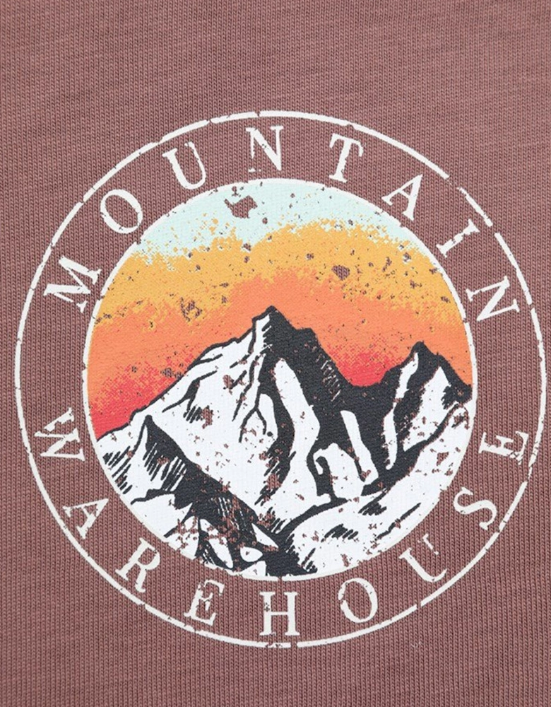 Mens Circle Mountain Sunset Graphic Long-Sleeved T-Shirt