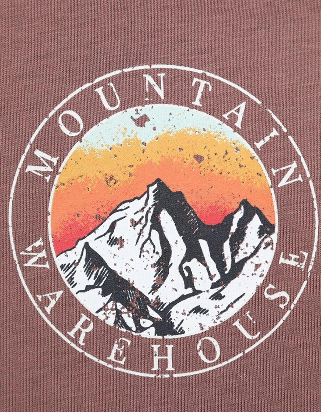 Mens Circle Mountain Sunset Graphic Long-Sleeved T-Shirt