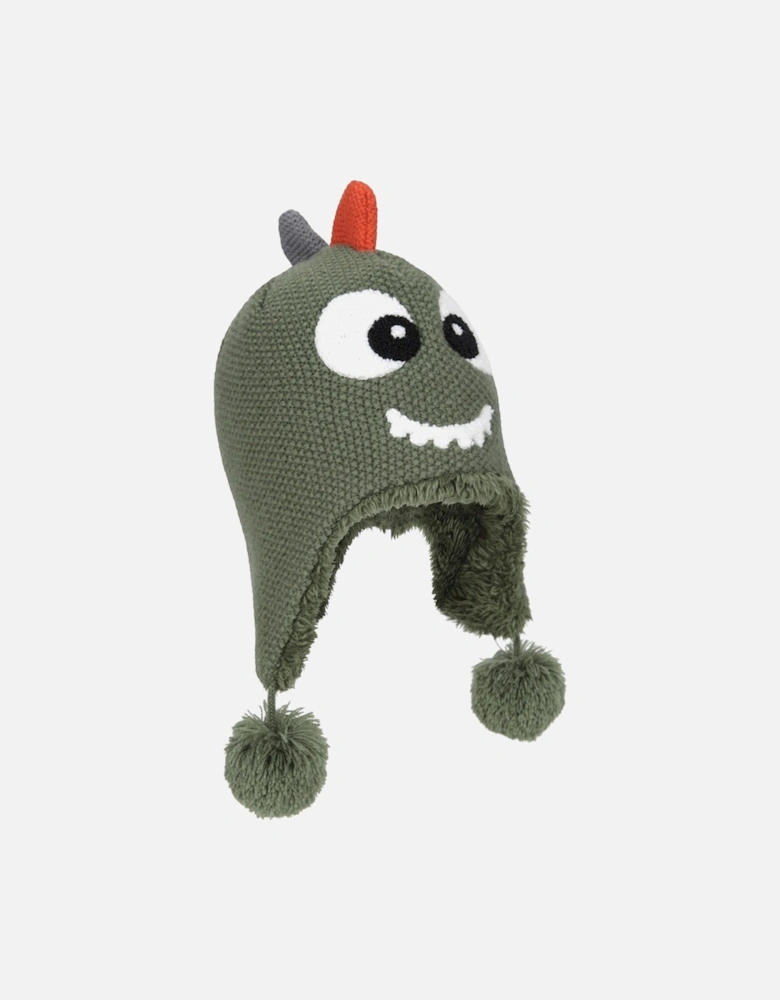 Childrens/Kids Dragon Faux Fur Lined Hat And Gloves Set