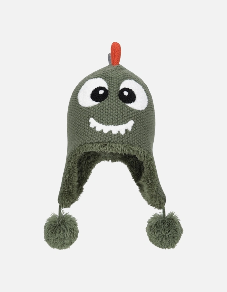 Childrens/Kids Dragon Faux Fur Lined Hat And Gloves Set