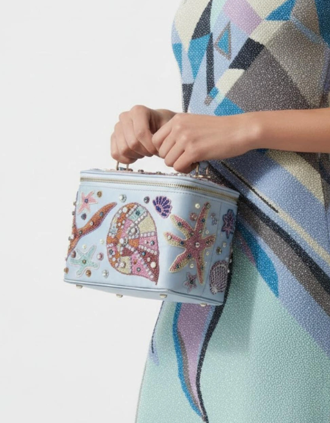 Selene Vanity Blue Makeup Bag