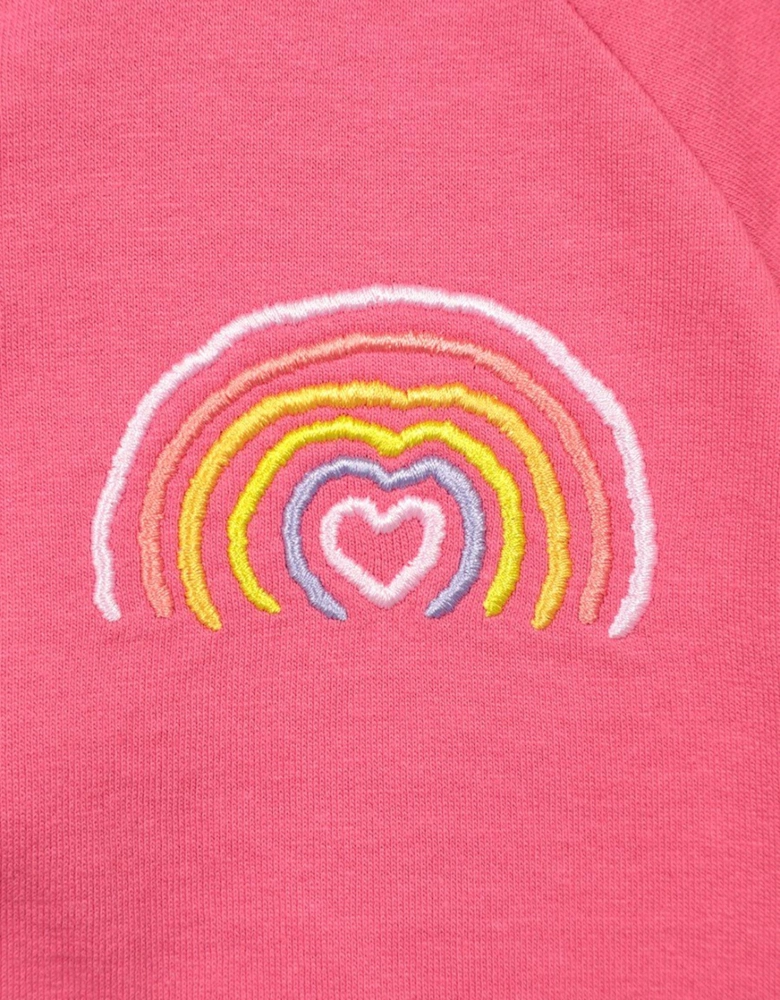 Childrens/Kids Rainbow Heart Full Zip Hoodie