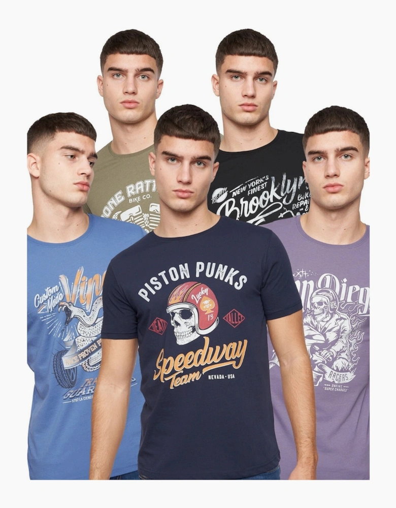 Mens Jerome Assorted Designs T-Shirt (Pack of 5)