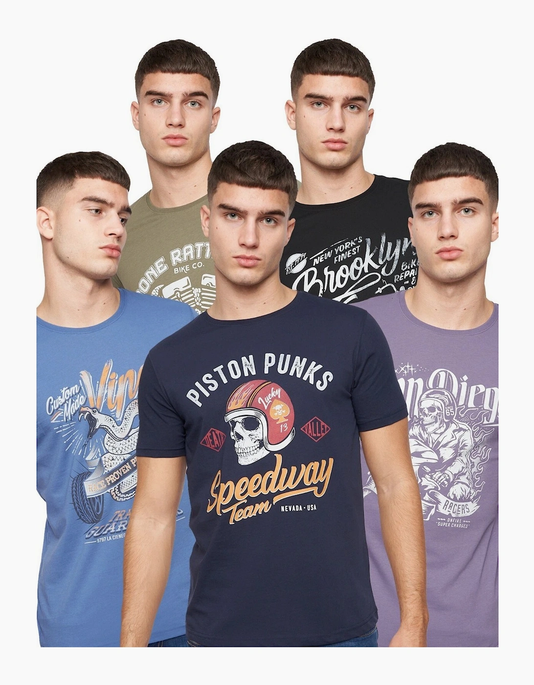 Mens Jerome Assorted Designs T-Shirt (Pack of 5), 6 of 5