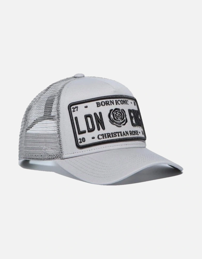 Iconic plate trucker cap - Stone Grey / Black
