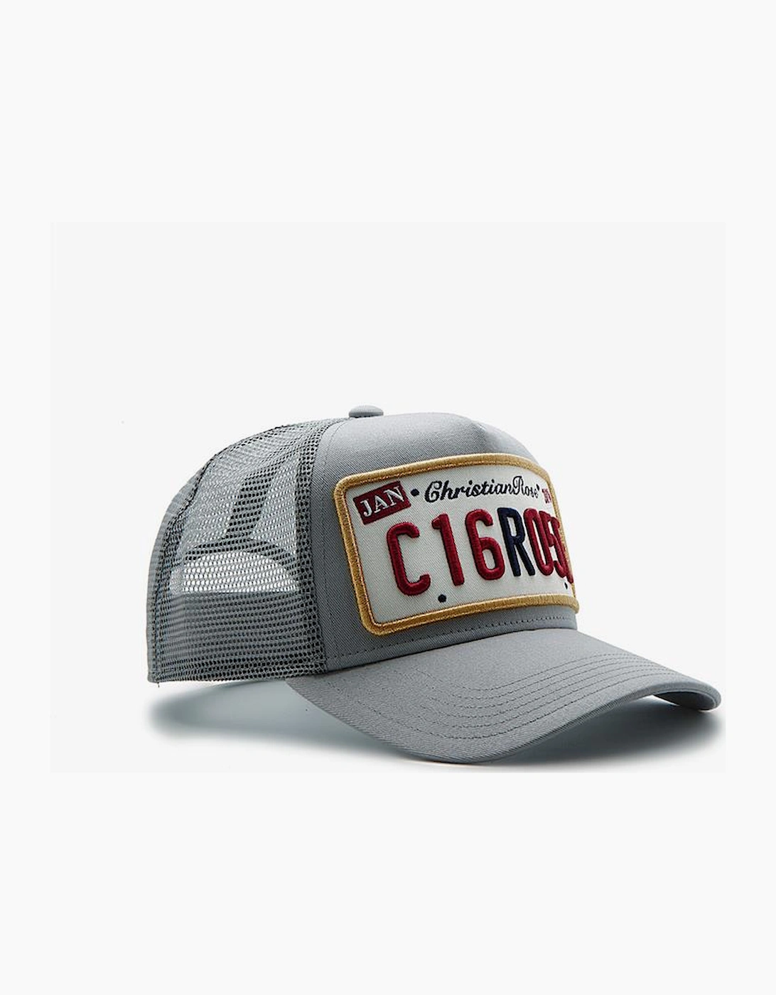 Christian Rose Unisex Grey Private Plate Trucker Cap - Stone / Gold