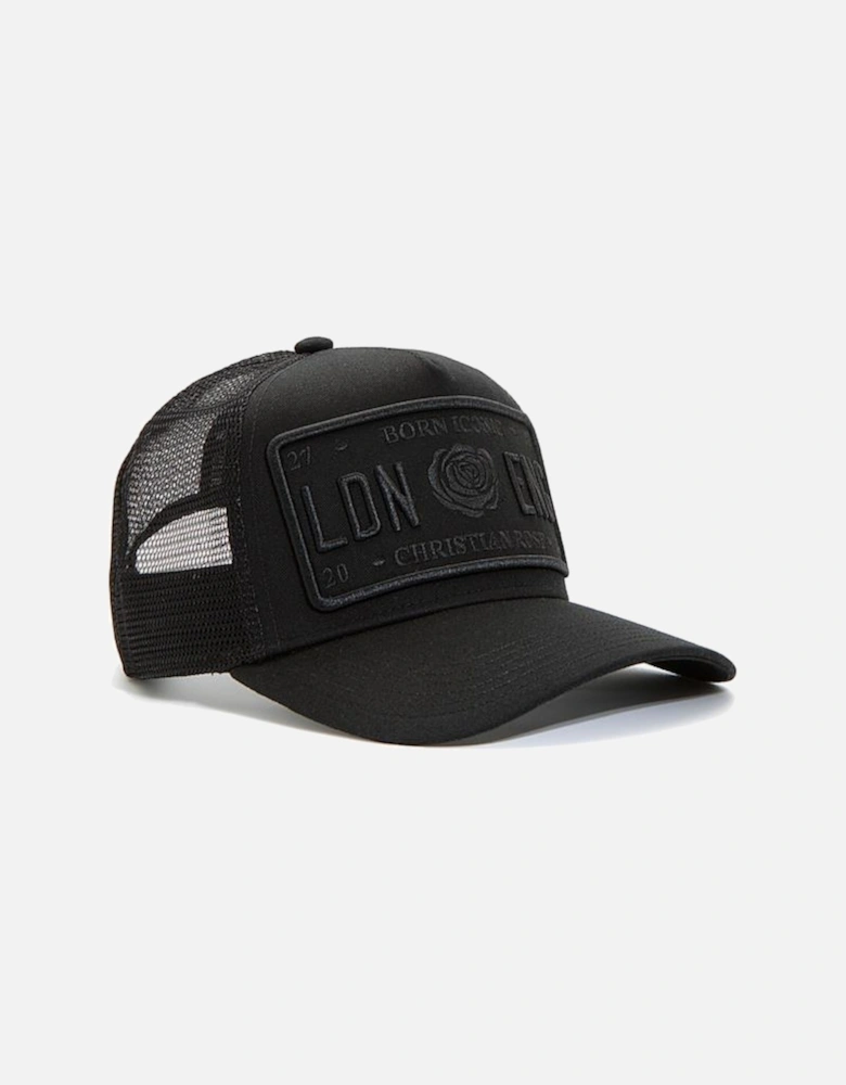 Iconic plate trucker cap - Black/Black