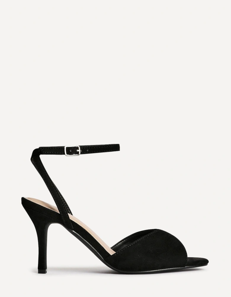 Parlour Black Faux Suede Peep Toe Stiletto Heel