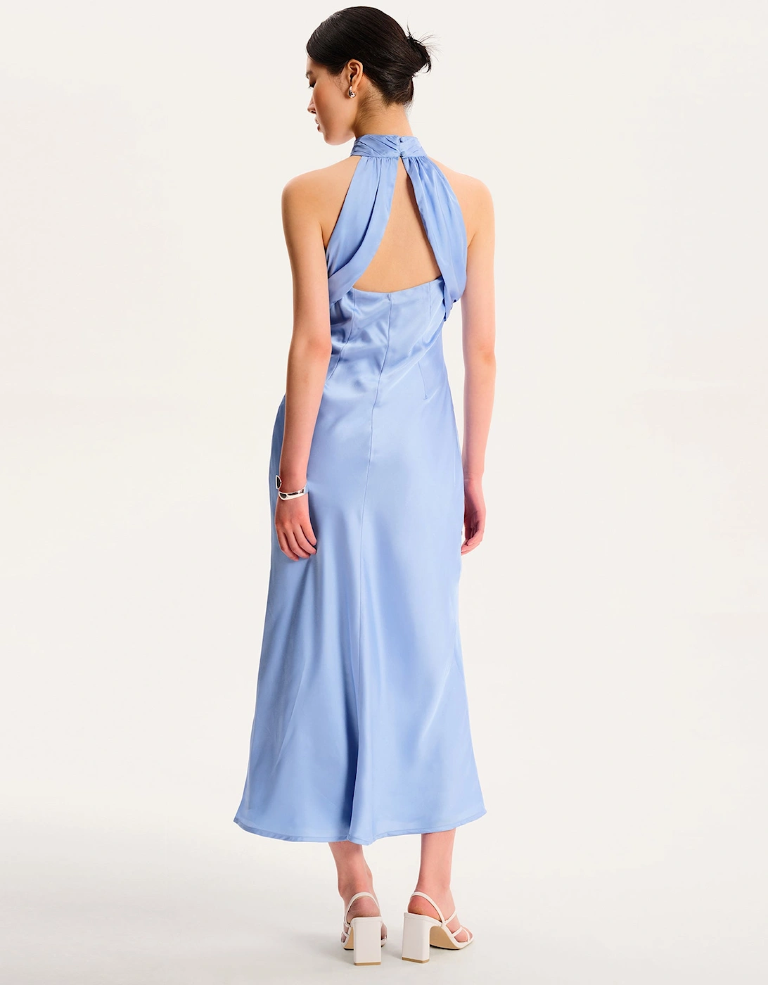 Seychelles Drape Back Detail Dress in Light Blue