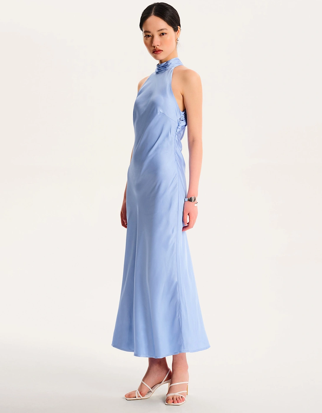 Seychelles Drape Back Detail Dress in Light Blue