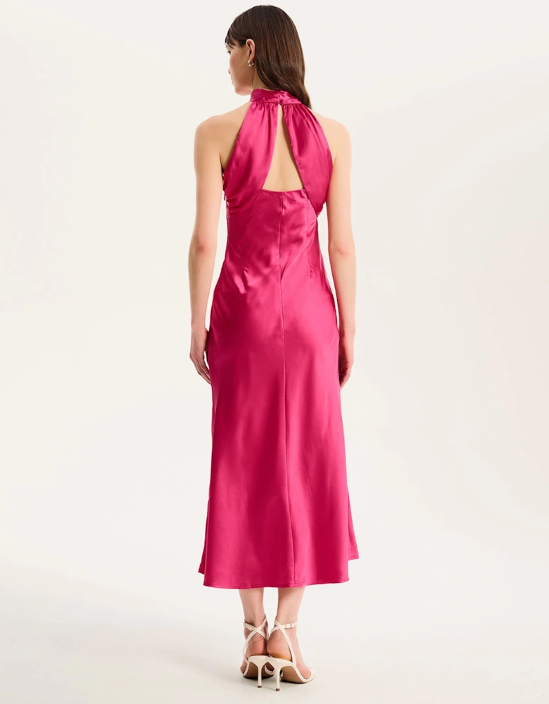 Seychelles Drape Back Detail Dress in Magenta