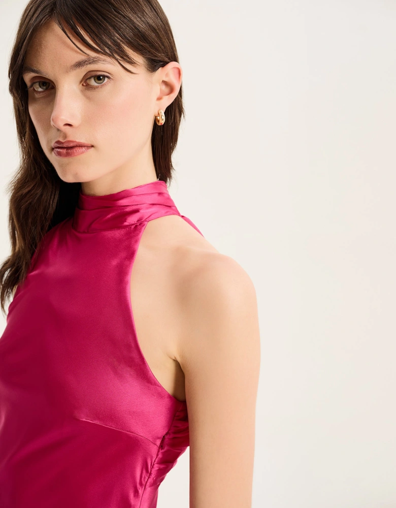 Seychelles Drape Back Detail Dress in Magenta