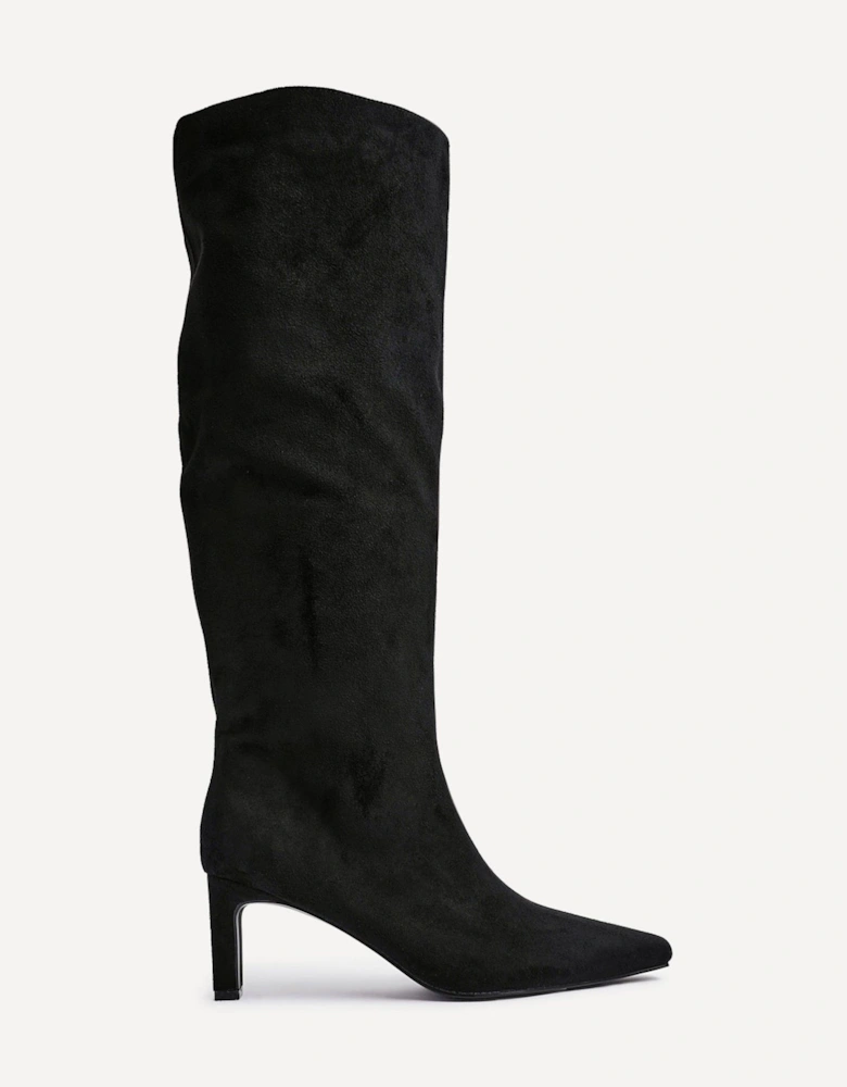 Uptown Black Faux Suede Knee High Boot