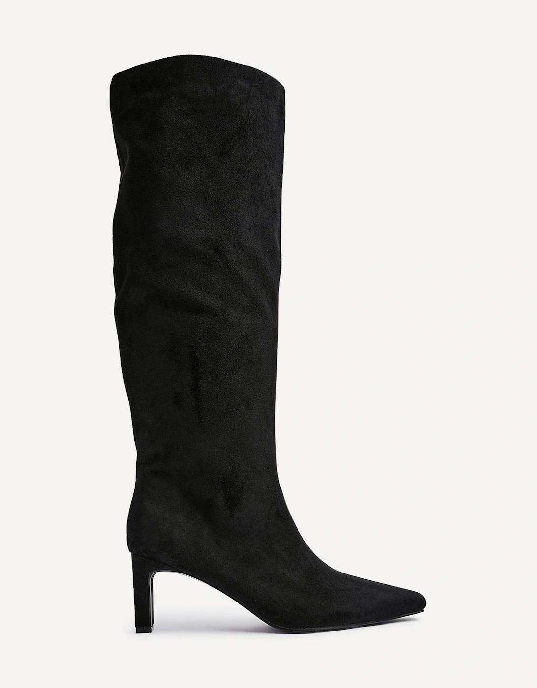 Uptown Black Faux Suede Knee High Boot, 2 of 1