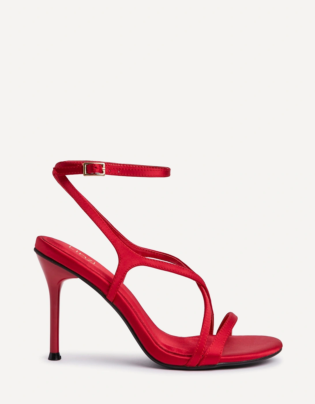 Taliya Red Satin Strappy Stiletto Heels, 2 of 1
