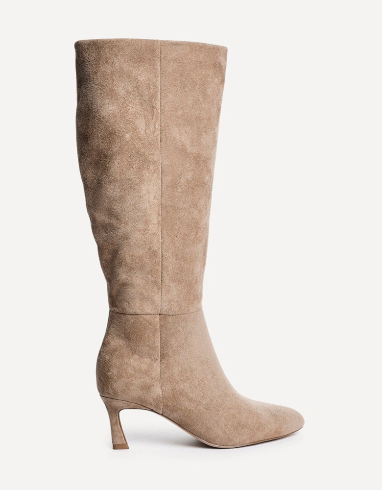 Rush Beige Faux Suede High Leg Stiletto Boots
