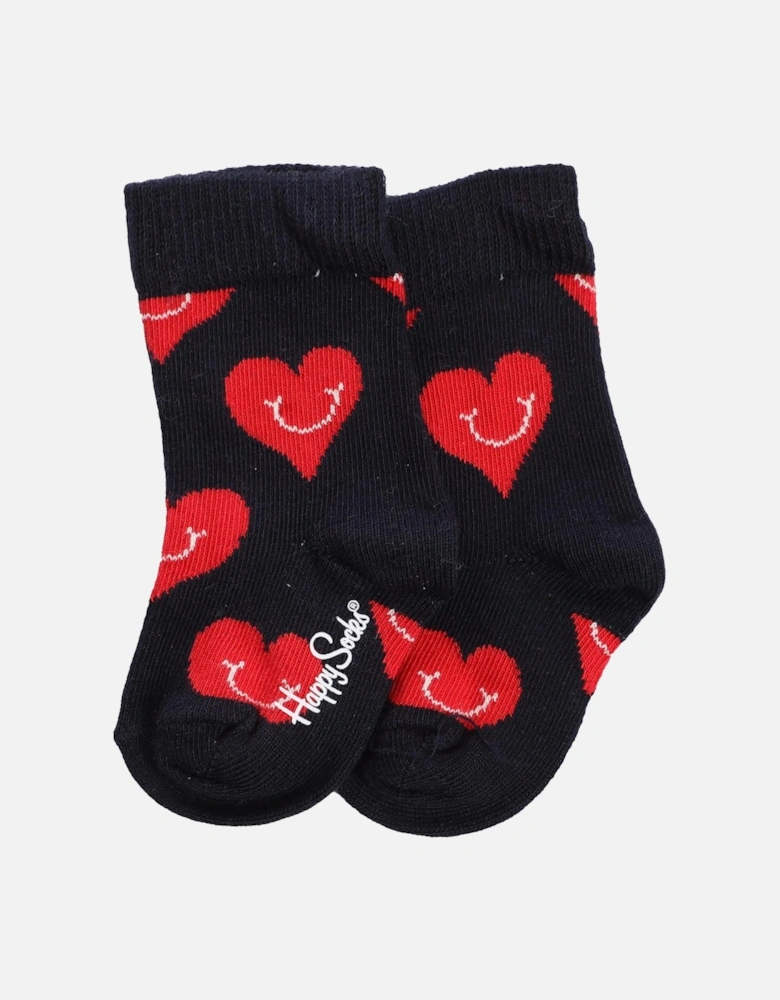 Infants 2 Pack of Smiling Heart Socks