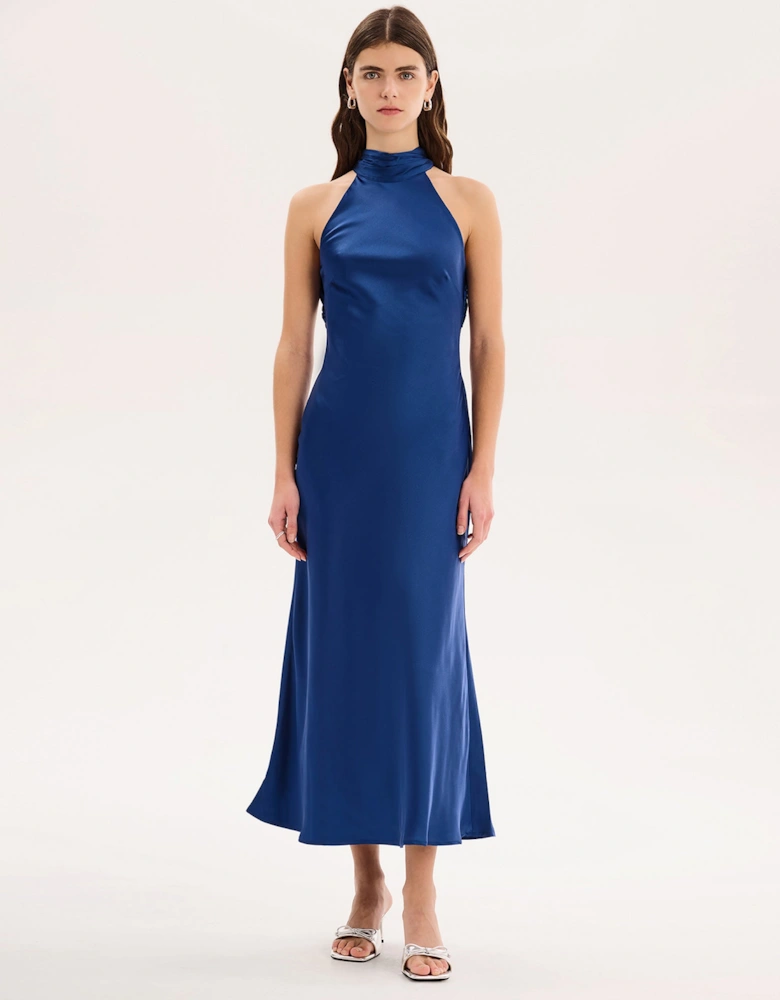 Seychelles Drape Back Detail Dress in Navy