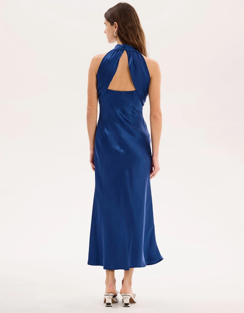 Seychelles Drape Back Detail Dress in Navy