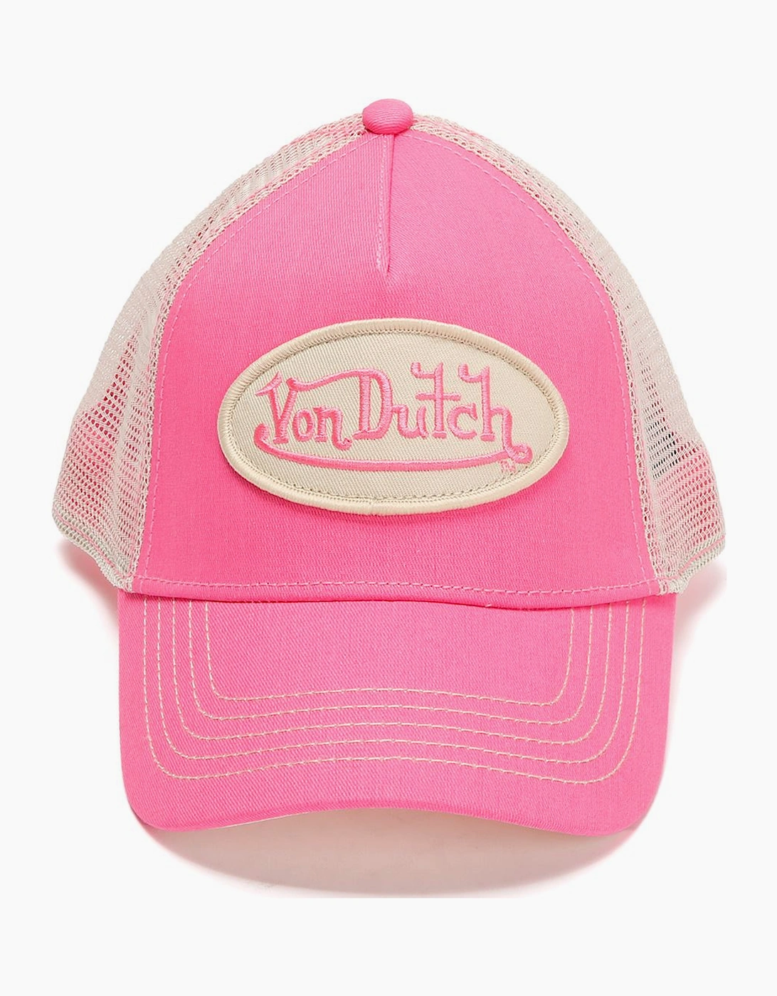 Von Dutch Unisex Pink Staple Trucker Cotton Caps