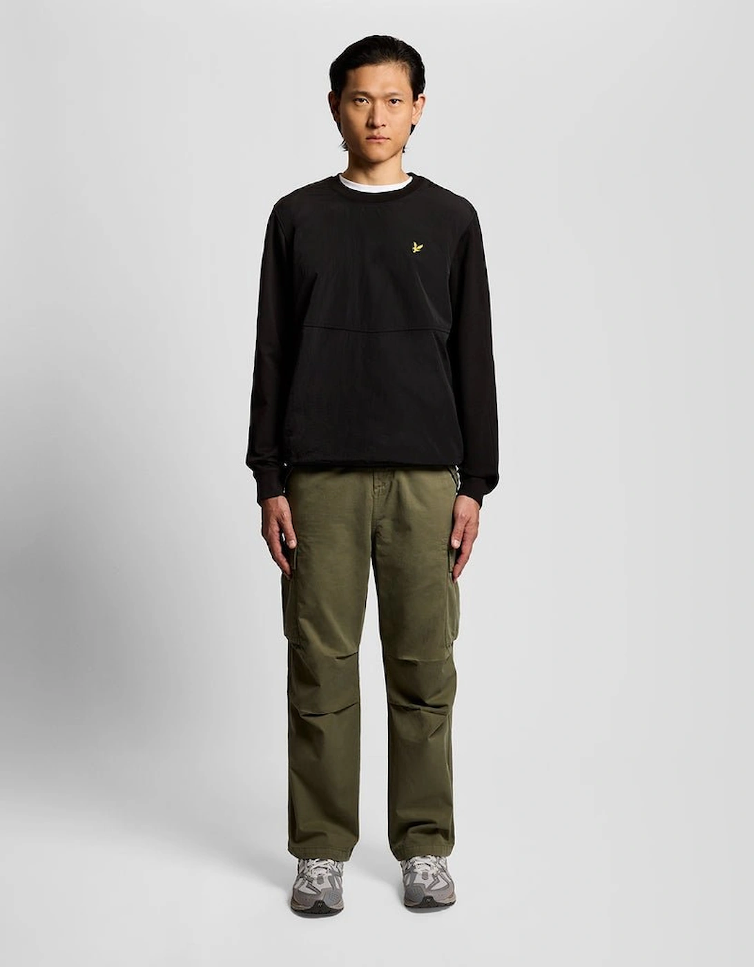 Half Raglan Sleeve Panneled Sweatshirt