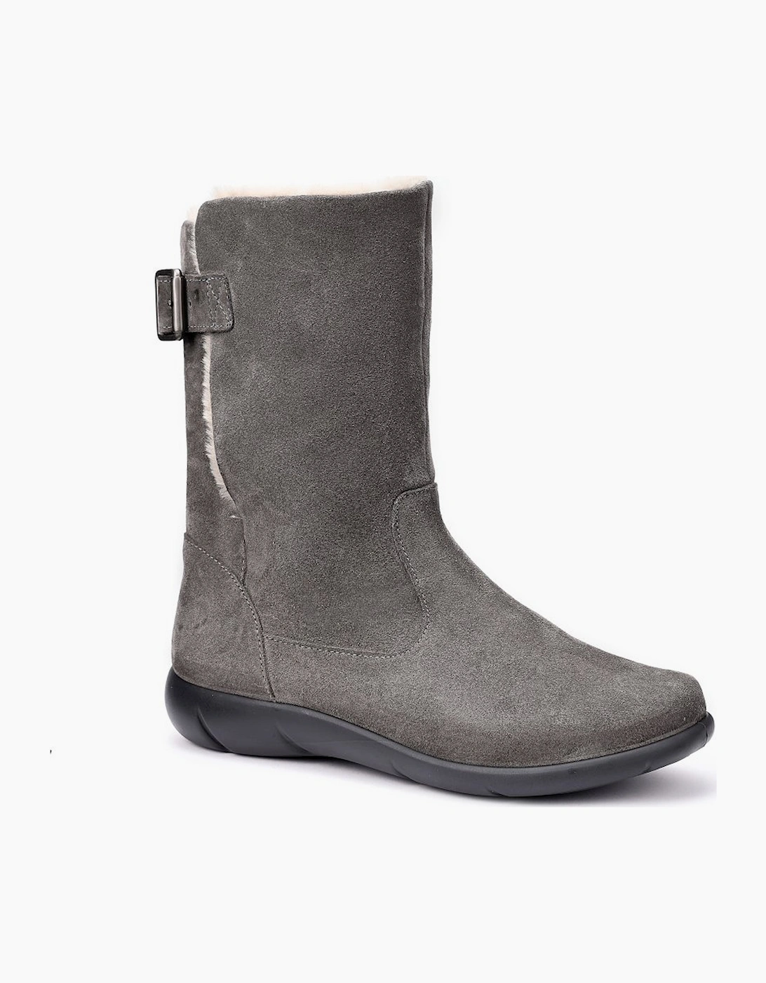 Hotter Women's Carlow Wide Womens Warm Lined Boots - Grey - Size: 5.5
