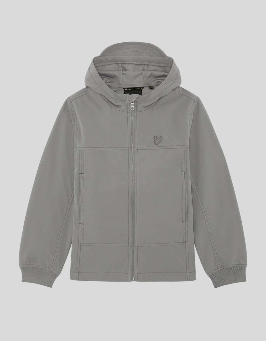 Lyle And Scott Men's Grey Tonal Eagle Softshell Jacket - Size 8/9 Y