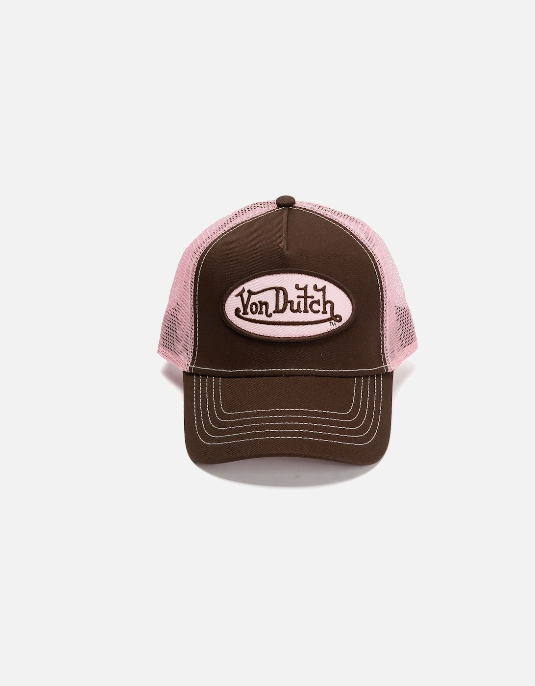 Staple Trucker Cotton Choc/Pink Caps, 5 of 4
