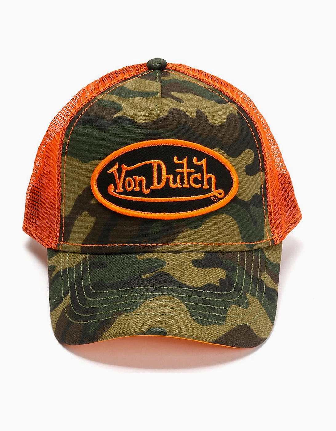Von Dutch Unisex Green Multi Trucker Cotton Camo Caps