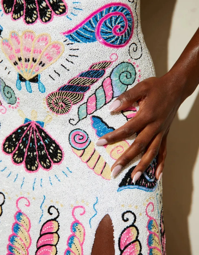 x Zandra Rhodes Dream Shell Mini Dress White