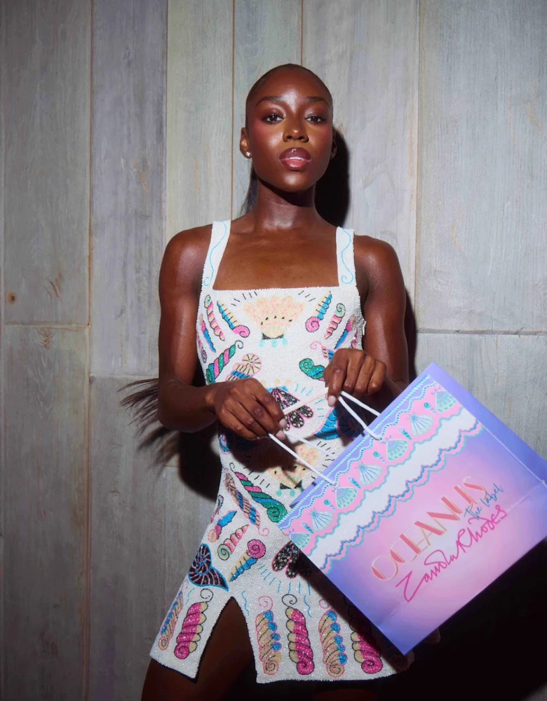 x Zandra Rhodes Dream Shell Mini Dress White