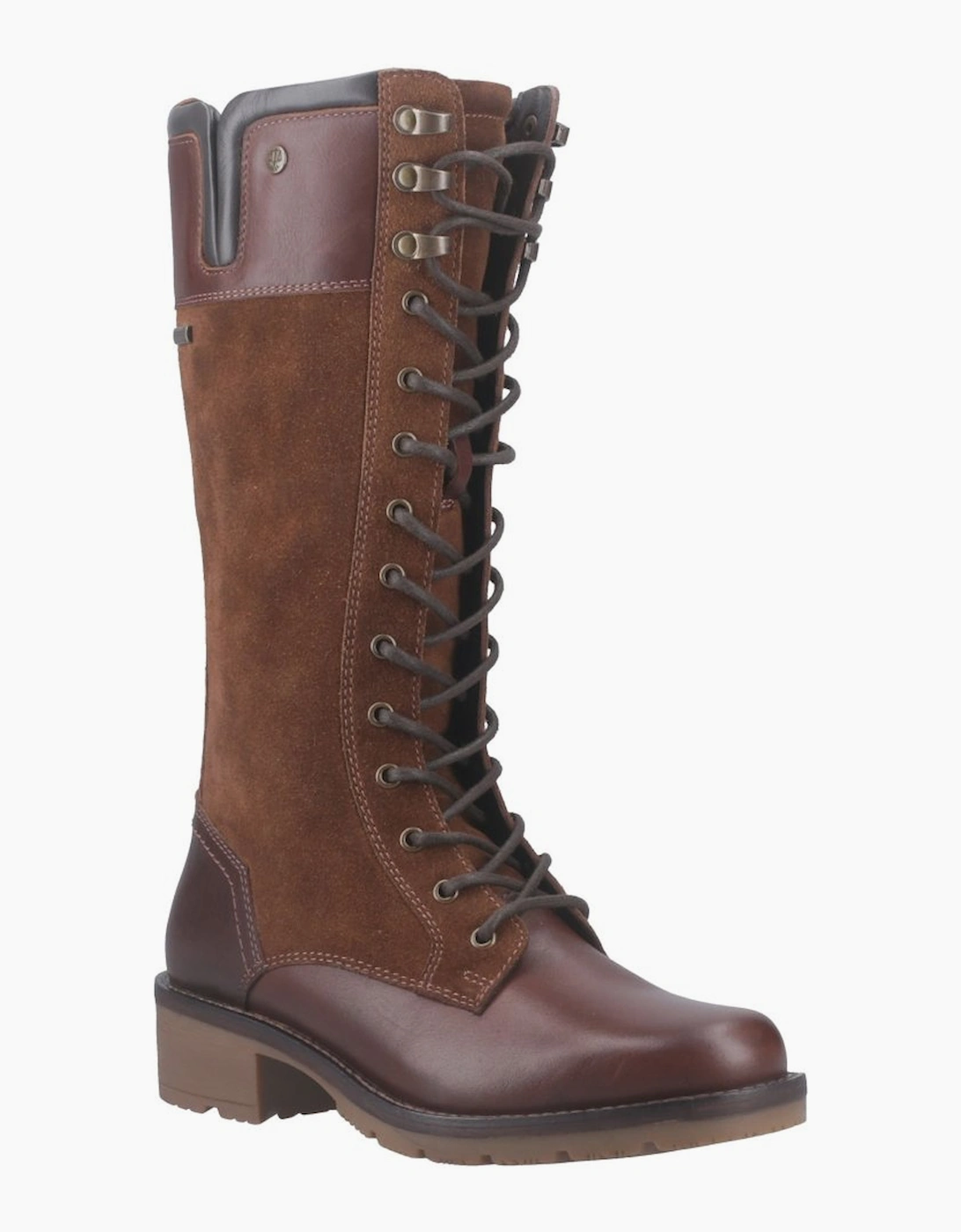 Hunter Women's Brown Skye Long Lace Up Boots - Size 8