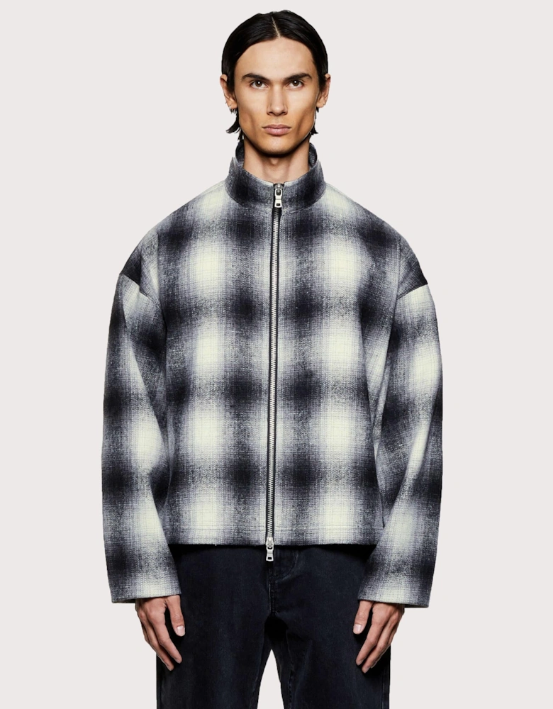 Wool Check Track Jacket