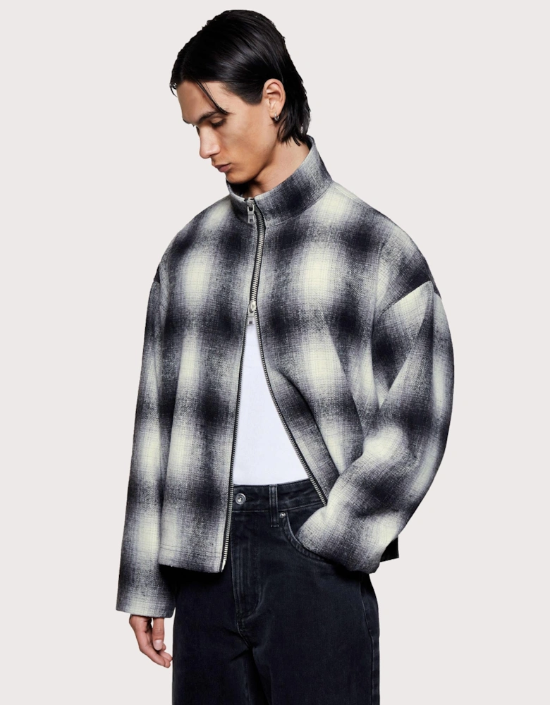 Wool Check Track Jacket