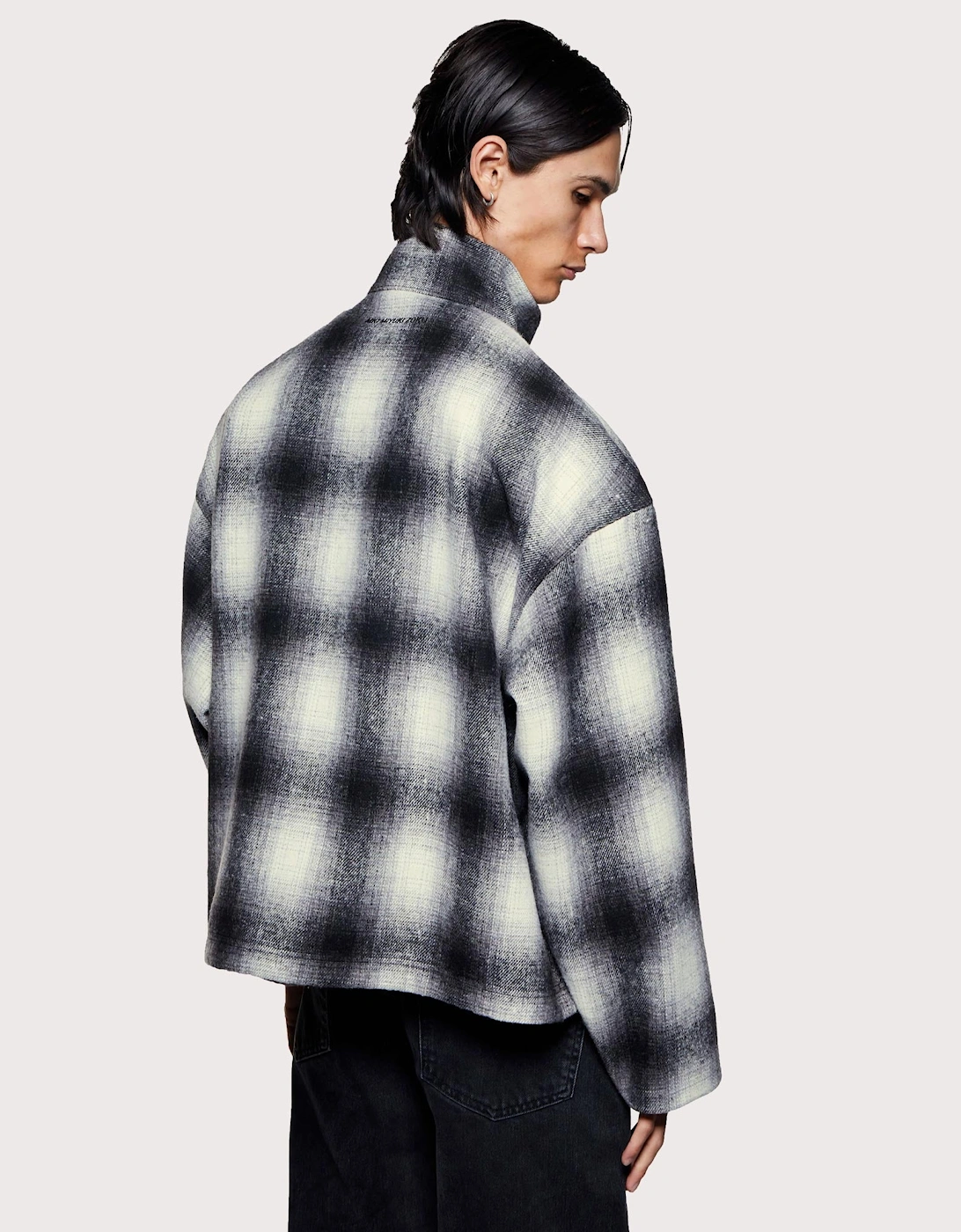 Wool Check Track Jacket