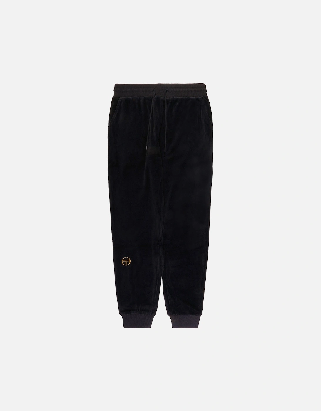 Men's Sergio Tacchini Court Velour Track Pant Joggers Black - Size: 37/36/32