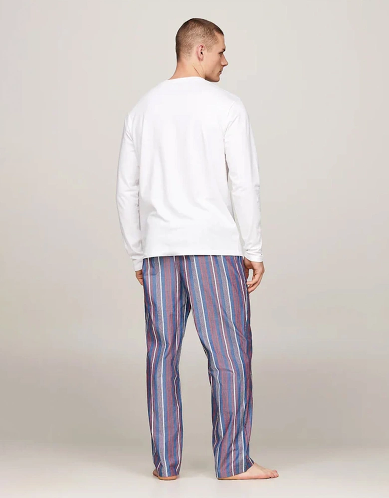 MONOTYPE Mens Pyjama Set White/Monotype Stripes Indigo