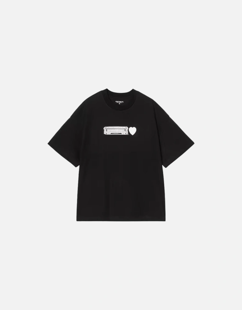 S/S Deconstructed Label T-Shirt - Black