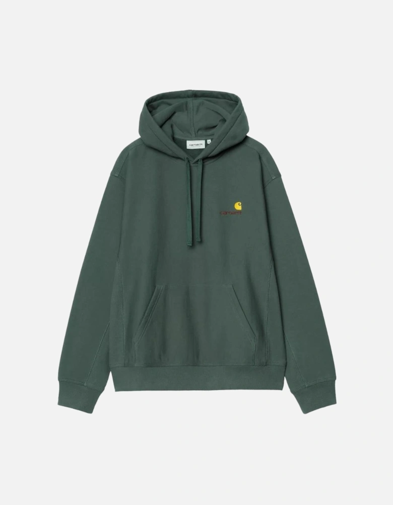 Hooded American Script Sweatshirt - Kale Green