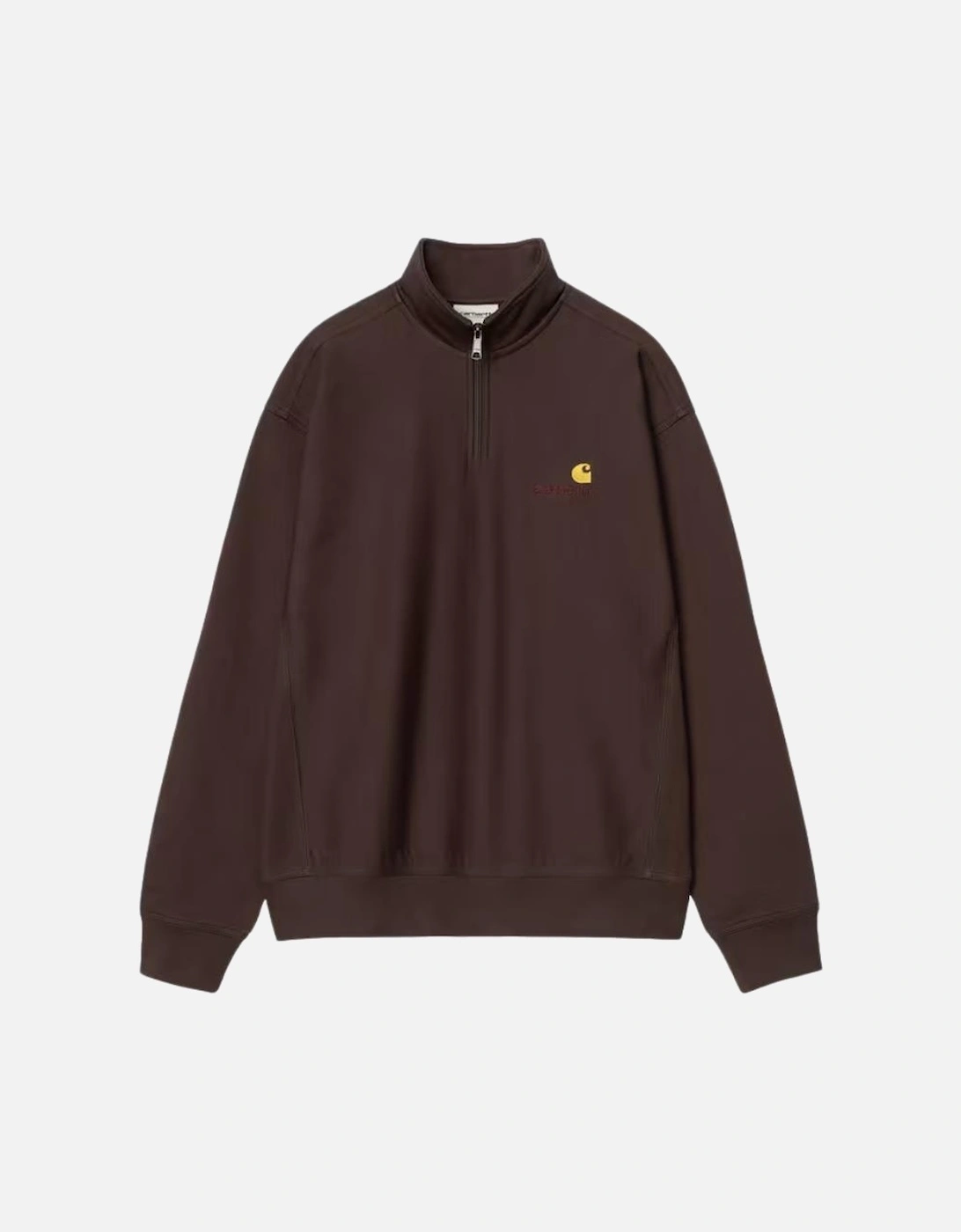 Men's Carhartt WIP Half Zip American Script Sweat - Palisander - Red - Size: 44