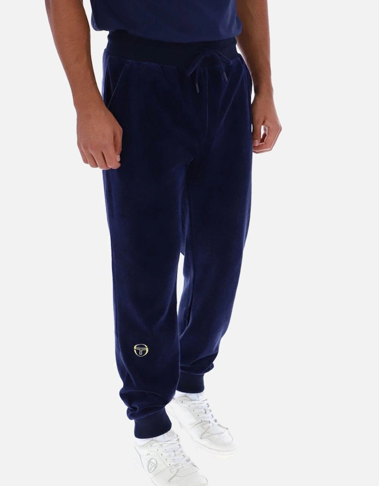 Court Velour Track Pant Joggers Maritime Blue/Gardenia