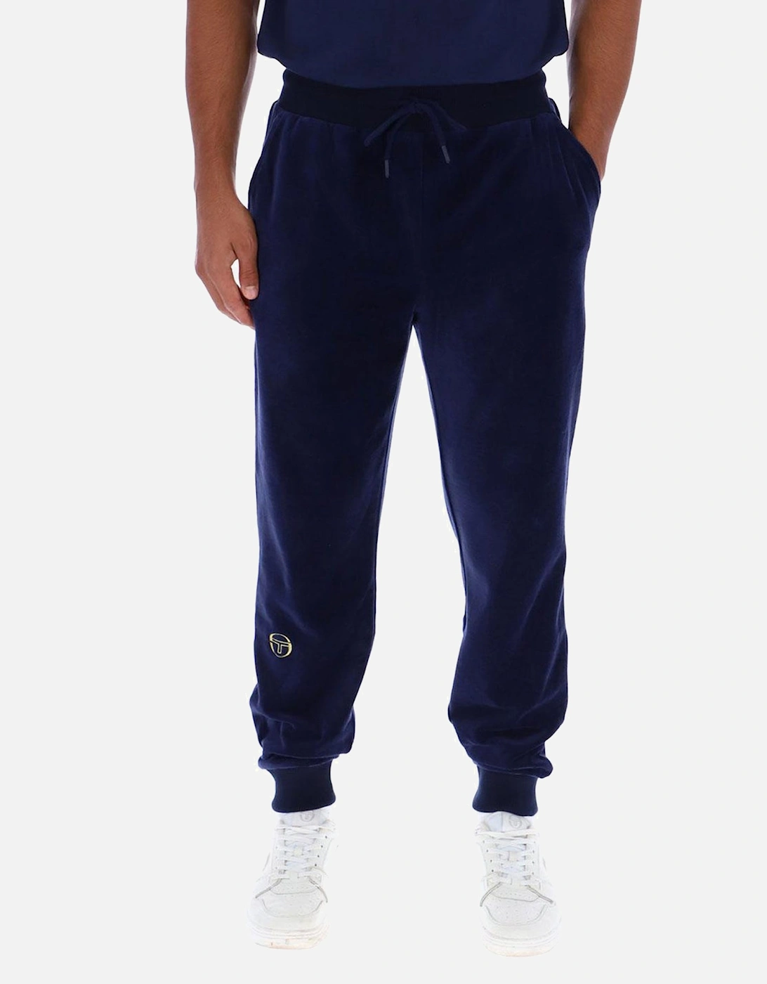 Court Velour Track Pant Joggers Maritime Blue/Gardenia