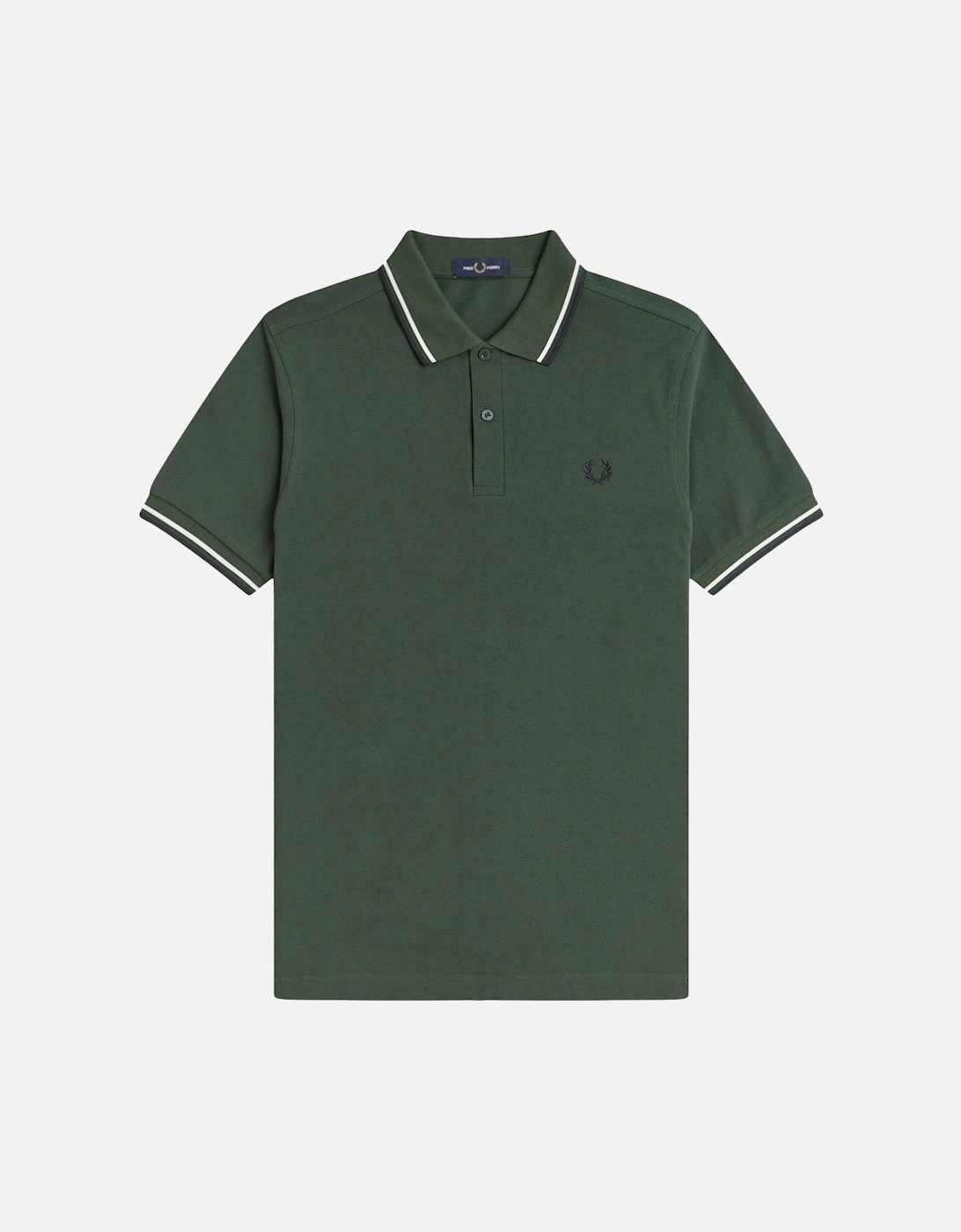 Twin Tipped Polo Shirt Court Green/Snow White/Navy, 5 of 4