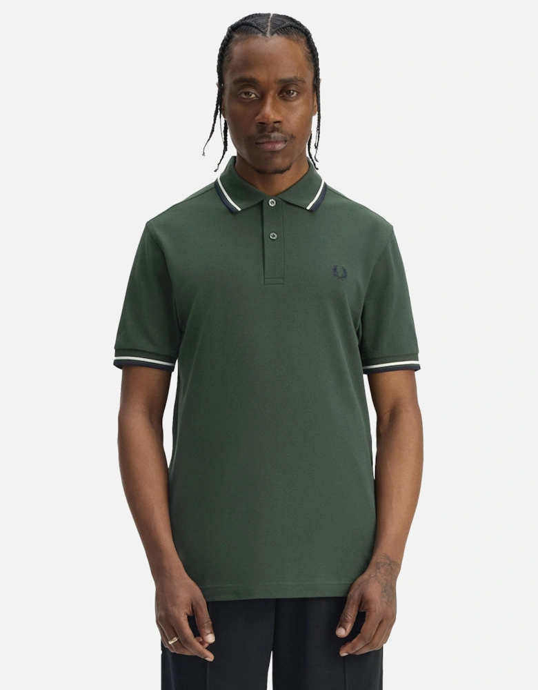 Twin Tipped Polo Shirt Court Green/Snow White/Navy