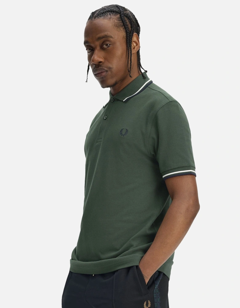 Twin Tipped Polo Shirt Court Green/Snow White/Navy