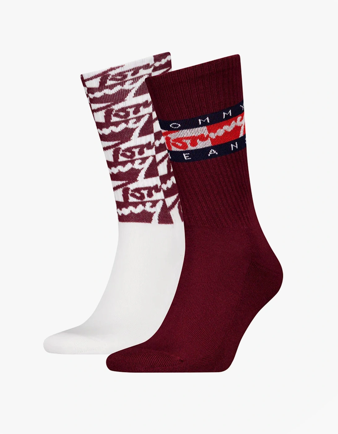 2 Pack Trainer Graffiti Mens Crew Socks Red, 5 of 4