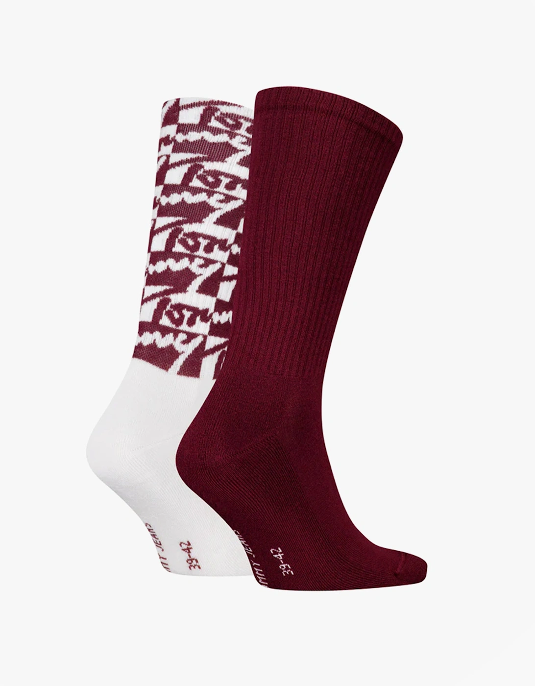 2 Pack Trainer Graffiti Mens Crew Socks Red