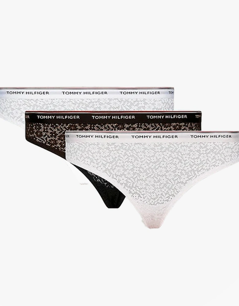 BIKINI LACE 3 Pack Womens Briefs Black/White/Light Pink