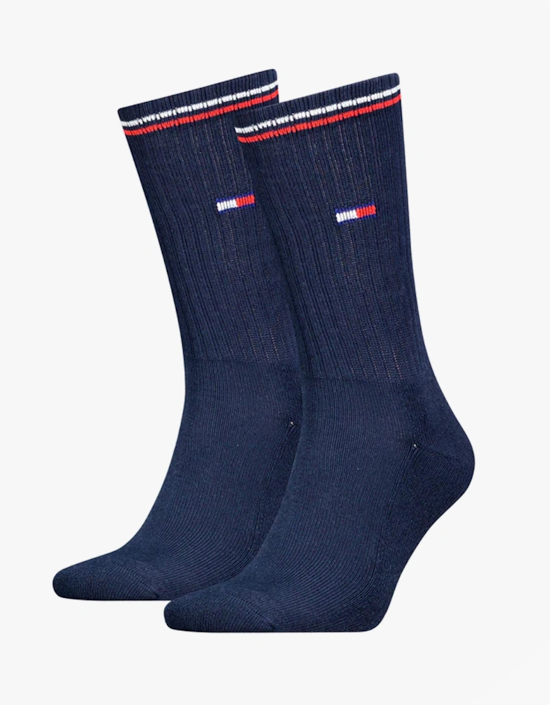 2 Pack Trainer Mens Crew Socks Navy