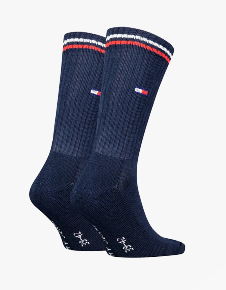 2 Pack Trainer Mens Crew Socks Navy